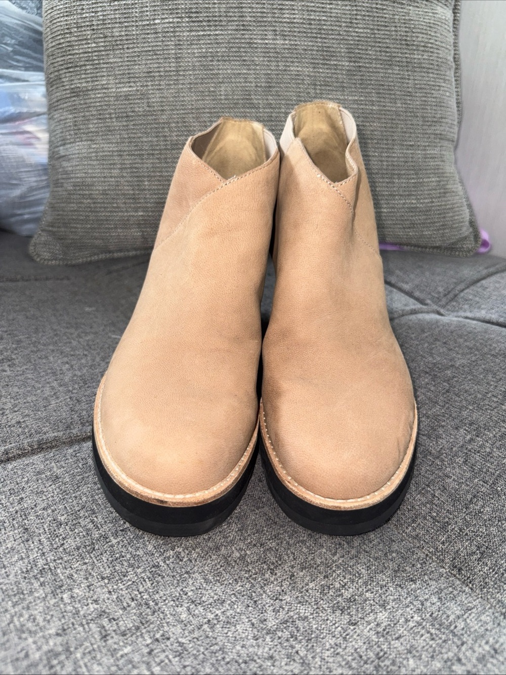 NWOT Eileen Fisher Caddy Nubuck Leather 10 Chelsea Wedge Bootie Career Event
